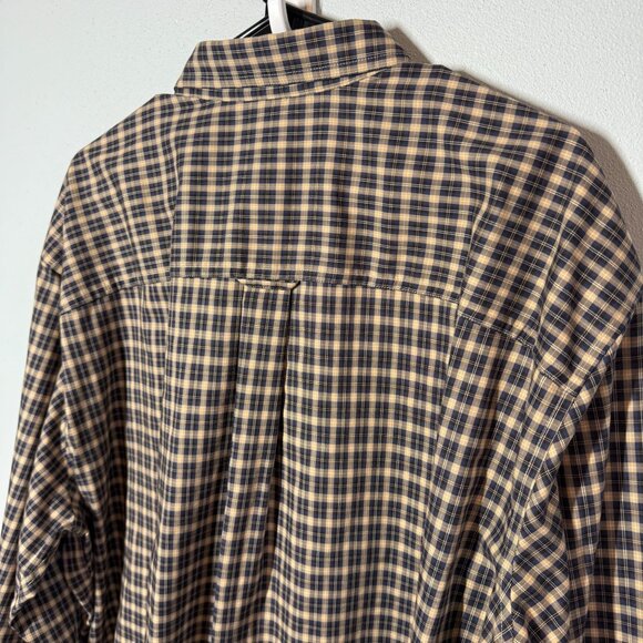 Gander Mountain Mens Plaid Button Front Top 2XL Blue/Brown Wrinkle Resistant - Picture 5 of 12